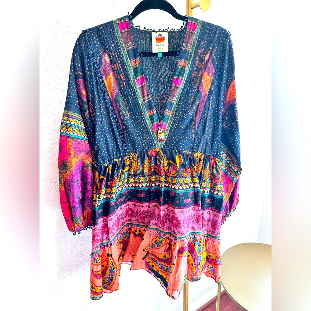 Black farm rio mini dress